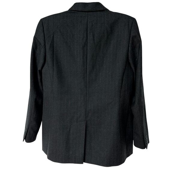 Vintage Pendleton Blazer Gray Red White Pinstriped Wool Jacket Women's Size 12 - Picture 8 of 9